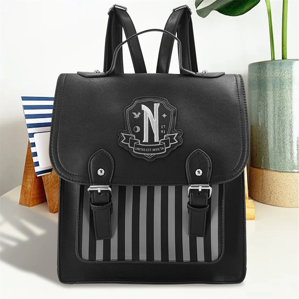 Leather Backpack Vintage - Zaino in Pelle PU Nera Stile