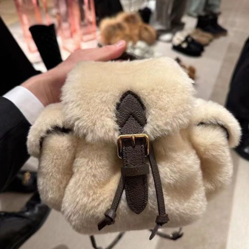 Leather Backpack Vintage - JIAERDI Zaino in peluche retrò da