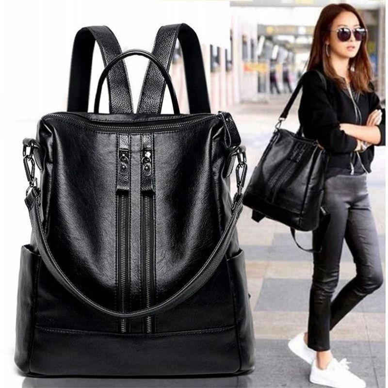 Canvas Backpack Casual - Zaino da donna in morbida pelle
