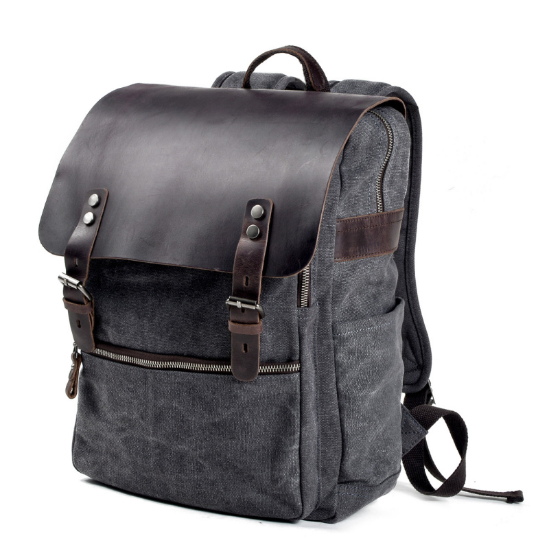 Canvas Backpack Casual - Zaino retrò da uomo, borsa a