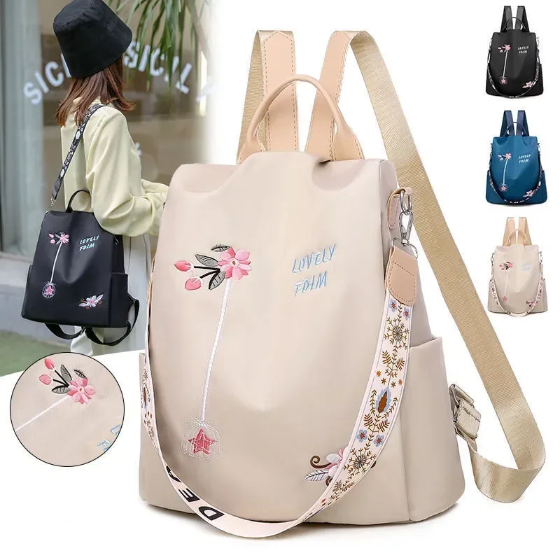 Travel Backpack Anti Theft - Zaino Impermeabile in Oxford Ricamato per