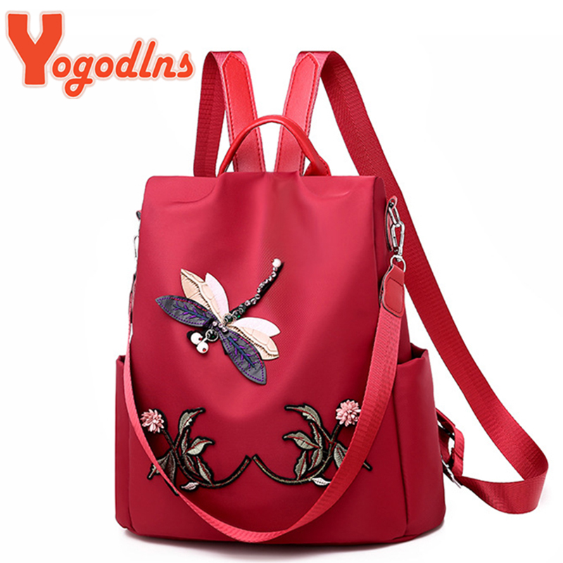 Fashion Backpack Women - Yogodlns Zaino ricamato alla moda Borsa