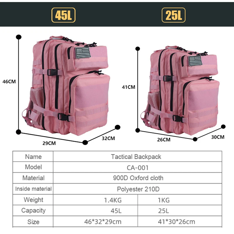 Zaino tattico 25L/45L 3P per u - Urban Backpack Tactical recensione e prezzo