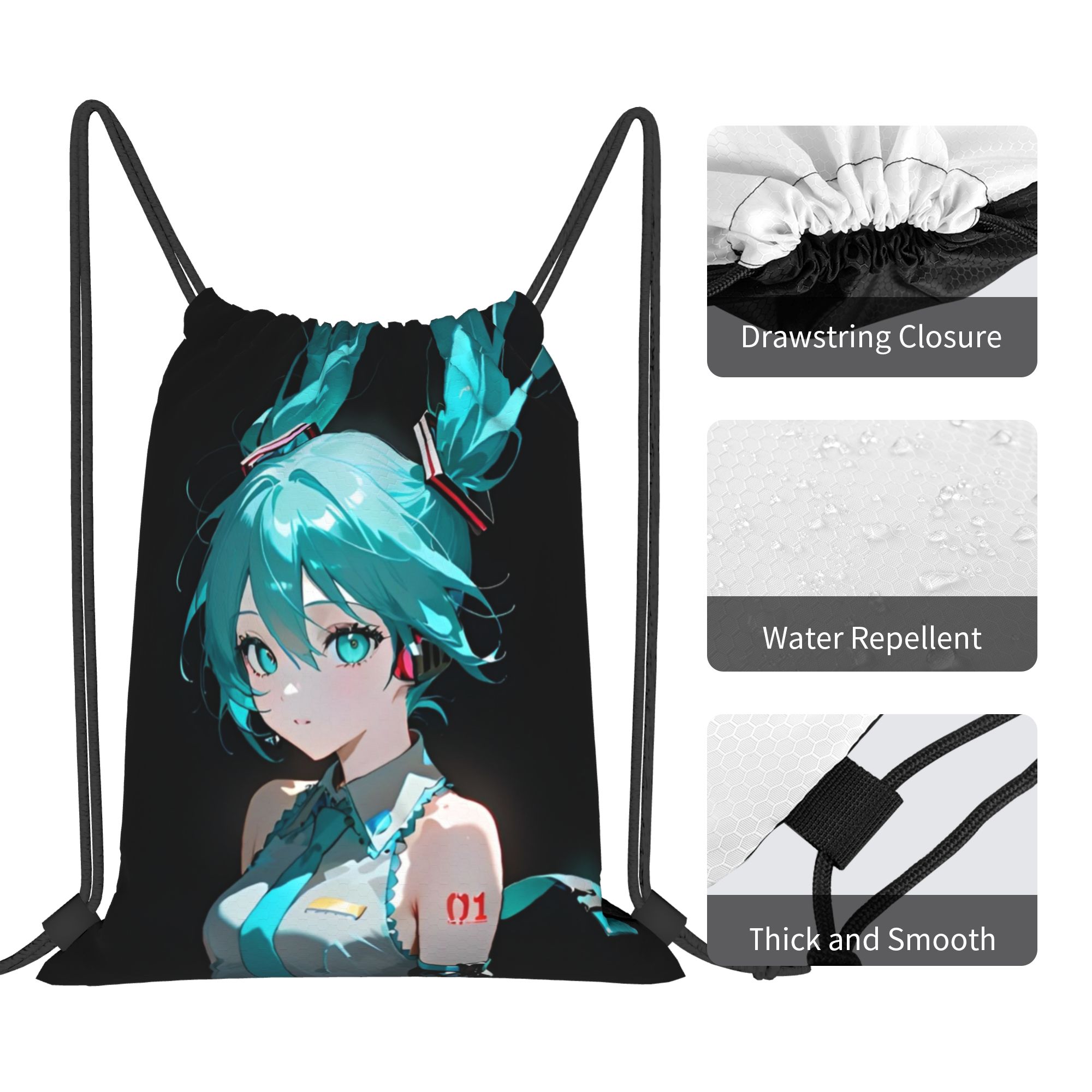 H-Hatsunes Mikus Bag Zaino con - Drawstring Gym Bag recensione e prezzo