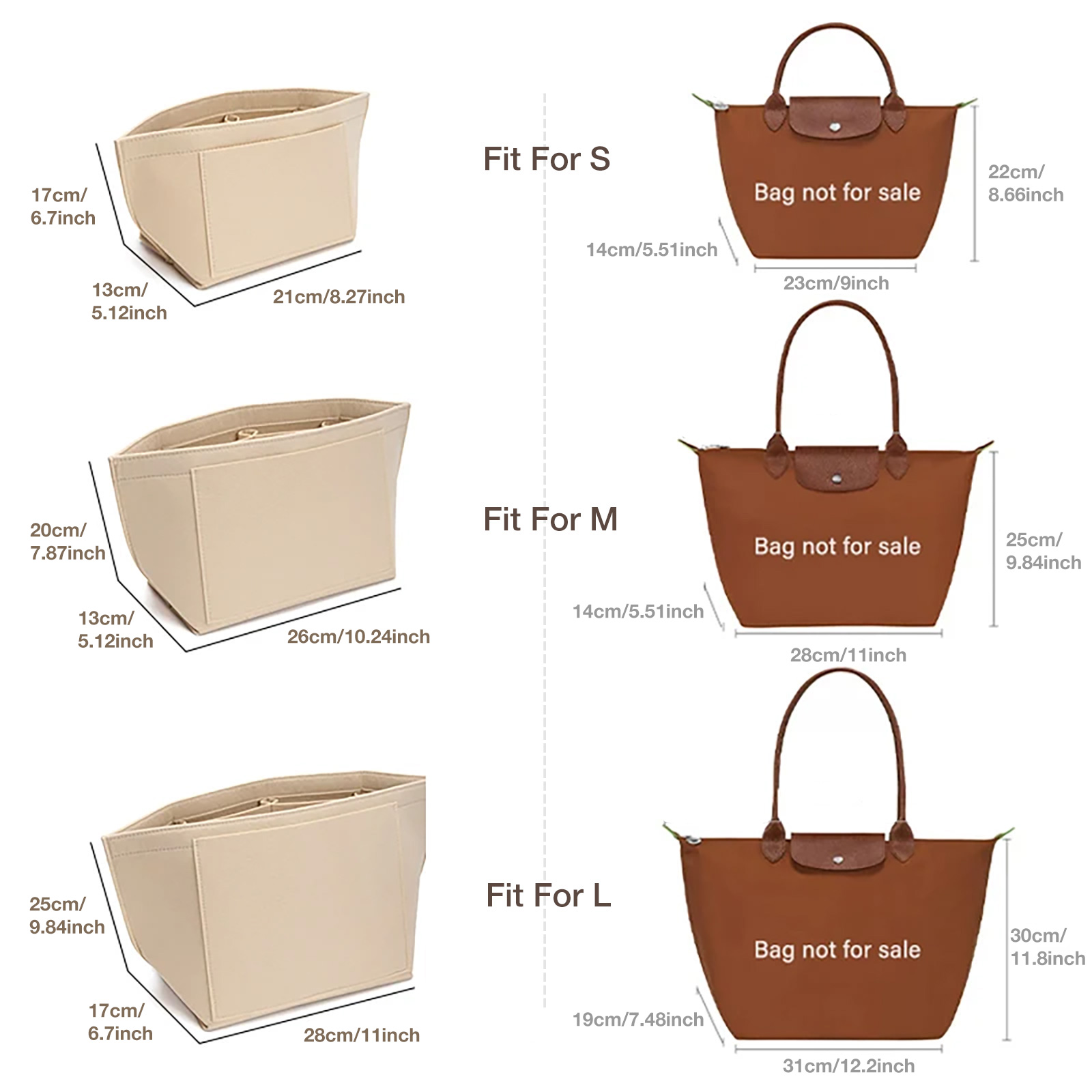 Borsa con inserto in feltro ad - Backpack Insert Organizer recensione e prezzo